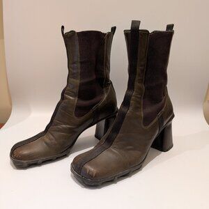 Rare Vintage Miu Miu Bubble Sole Boots – F/W 1999 – Olive Green – Size 7.5 – Y2K